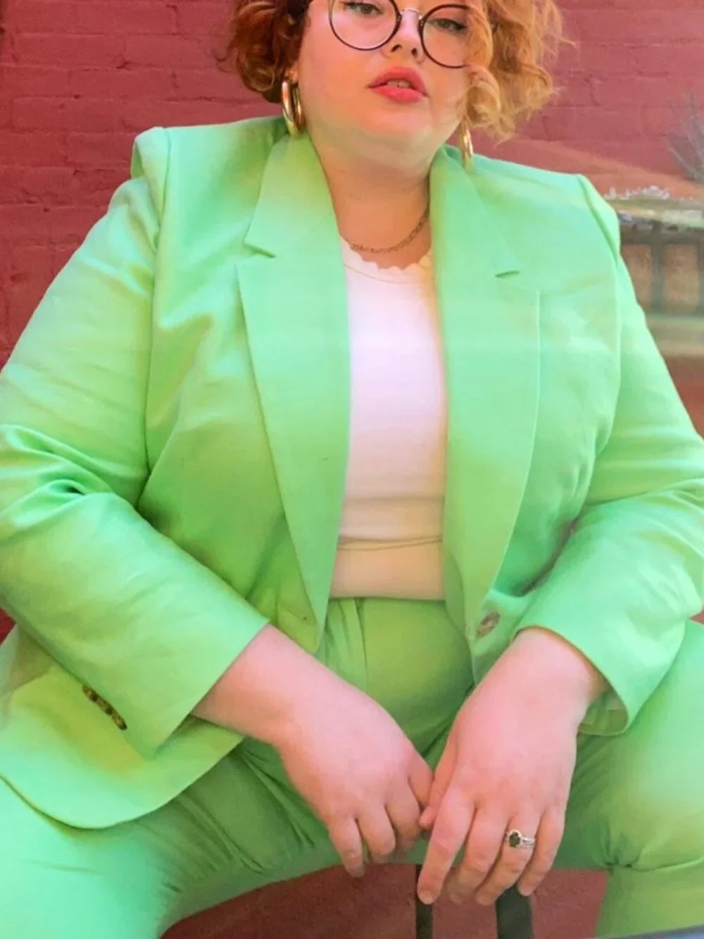 J Crew Summer Lime Neon Green Parke Blazer Suit Jacket Sz 22 Plus